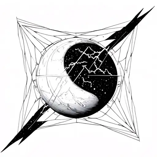 Lightning Bolt Over The Planet Venus