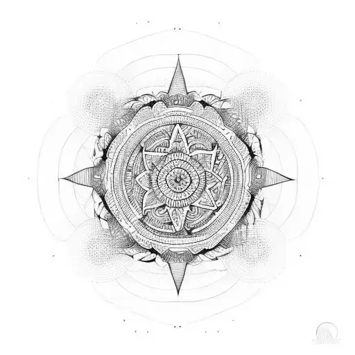 Ring Around Hand With Mandala Symbols