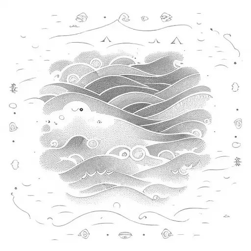 A Stormy Sea With A Lot Of Negative Space