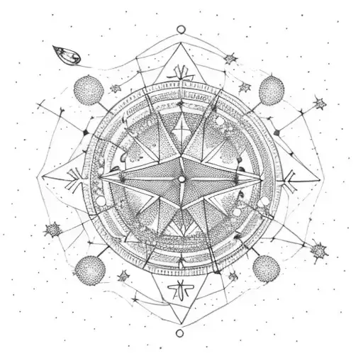 Line Anchor Made From Stars Creating Constellation Design