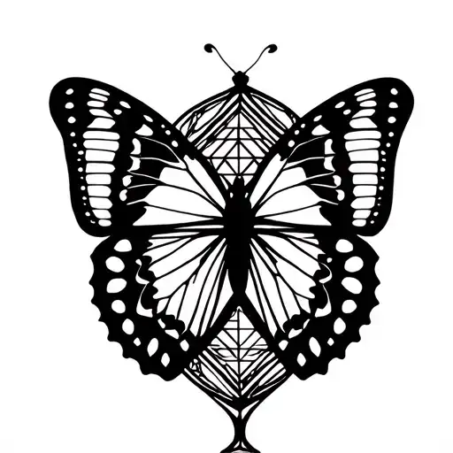 Butterfly On Top Of An Hourglass