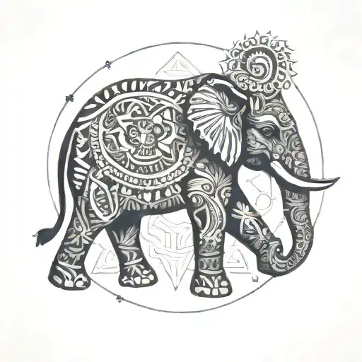 Elephant Mandala Ohm Symbol