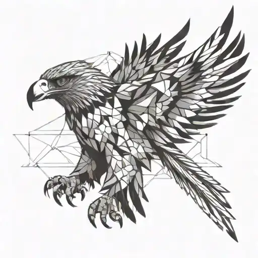 Wedge Tail Eagle Geometric Design Flying Away