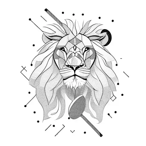 Lion With A Table Tennis Bat In His Hand