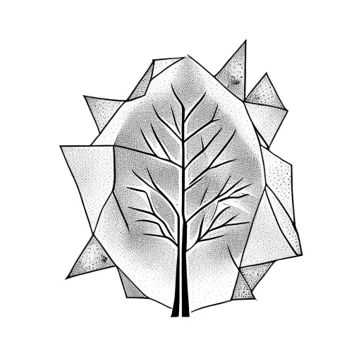 Tree With Ink And Triangles