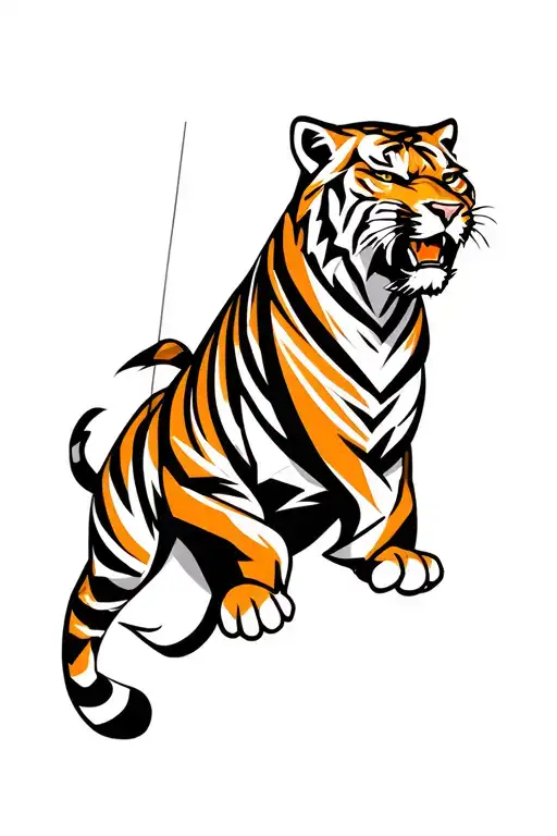 Tiger Logo For Archery Sports Team