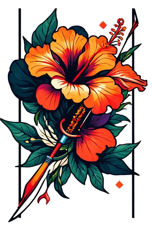 Hibiscus Logo For Archery Team