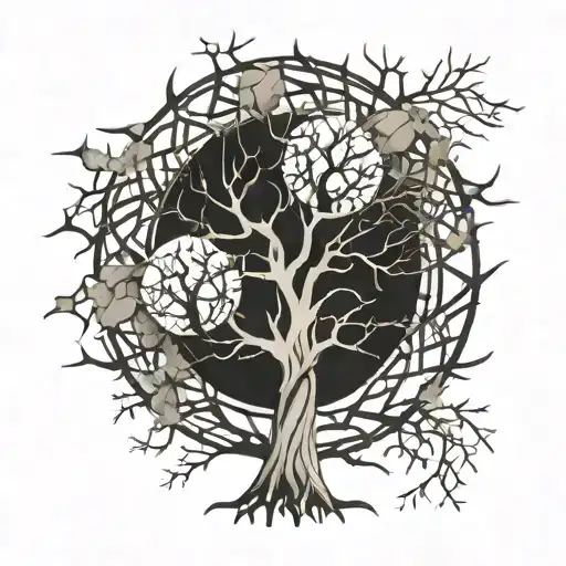 Family Tree With Thorns Wrapping