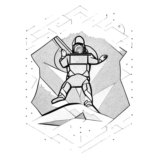 Man Lying On The Back On The Moon