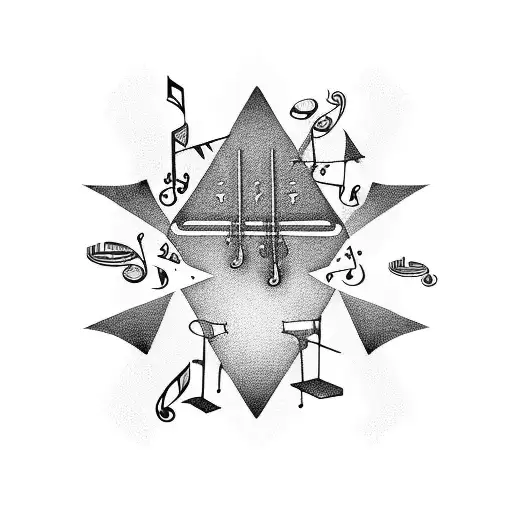 A Surreal Composition Of Musical Instruments And Gaming Elements Forming A Harmonious Scene