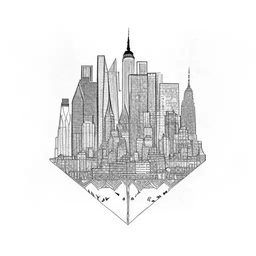 New York Skyline Made Of Serpent