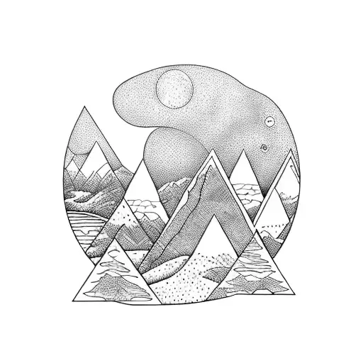 Mountain Scene With River Banks