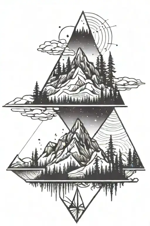 Mountain And Forrest Triangle Thin