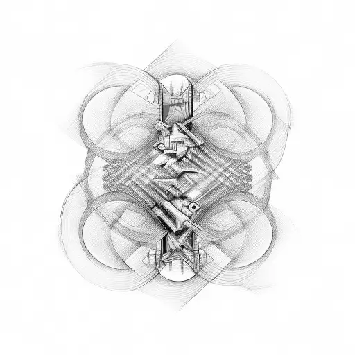 A Sensual And Abstract Representation Of Music Notes Intertwined With A Motorcycle Engine