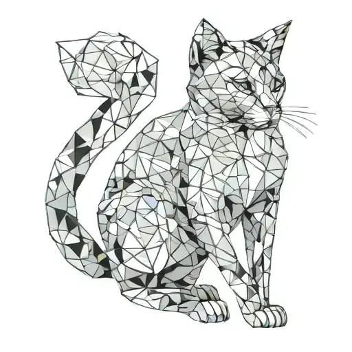 Low Polygon Cat Full Body Turning Right