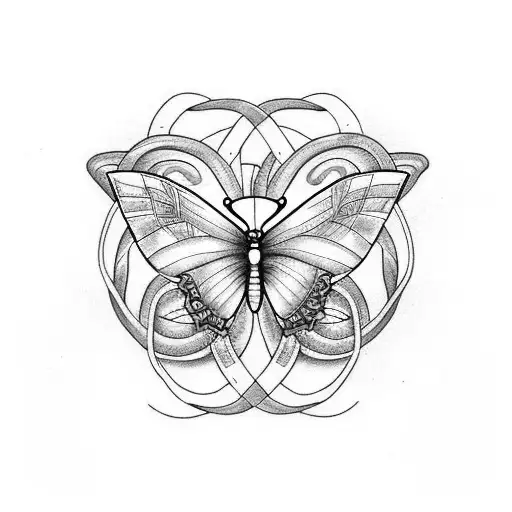 Beautiful Blue Butterfly Emerging From The Skin Lefted By A Snake