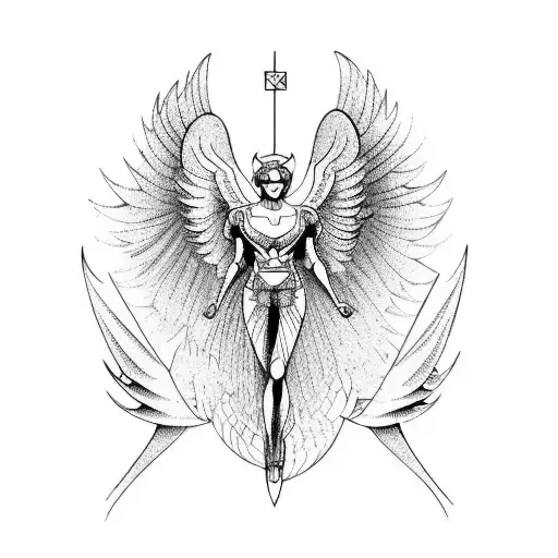 Art Deco Style Angel And Devil
