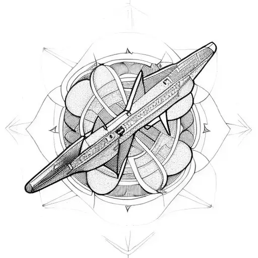 Two Intertwined Airplanes Forming The Gemini Symbol