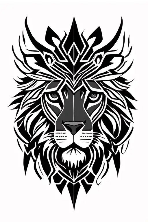 Leo Zodiac Sign With Polynesian Style