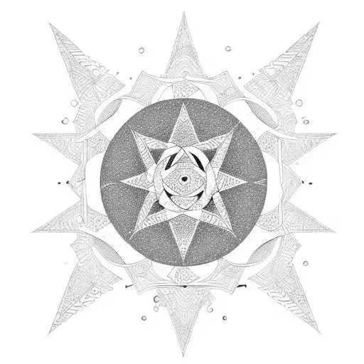 Geometric Pattern With Little Meditation Symbol