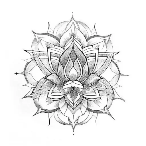 Lotus Flower Sleeve With Sacred Geometry And Mandala On Elbow