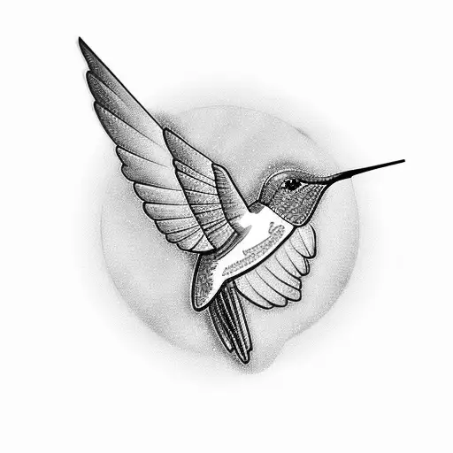 Hummingbird Carrying Cancer Ribbon