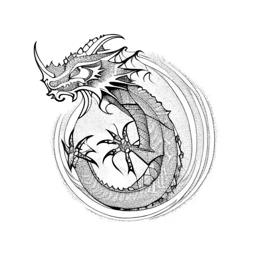 Welsh Dragon And Ocean Wave