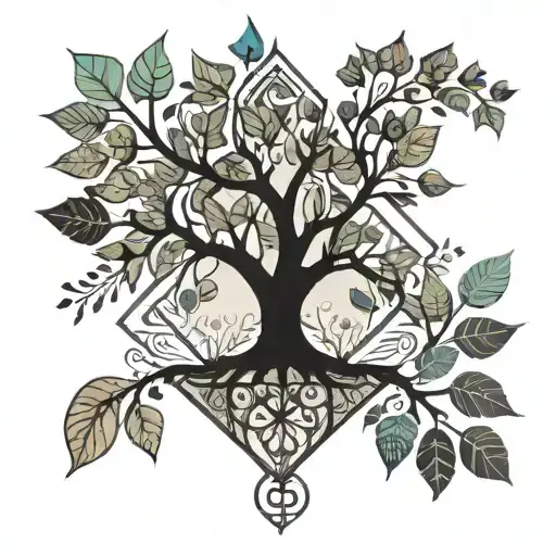 Tree Of Life Falling Leaves