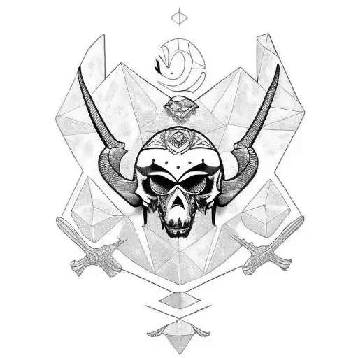 Raven With Bull Scull