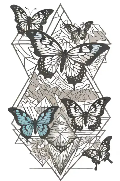 Mountain Scene River Butterfly Diamond