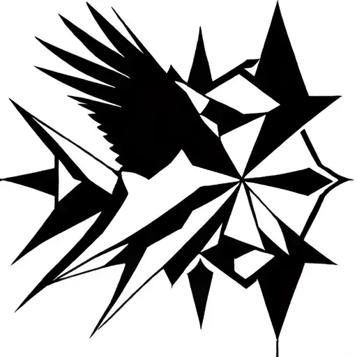 A Bird Mixed To A Gothic Star
