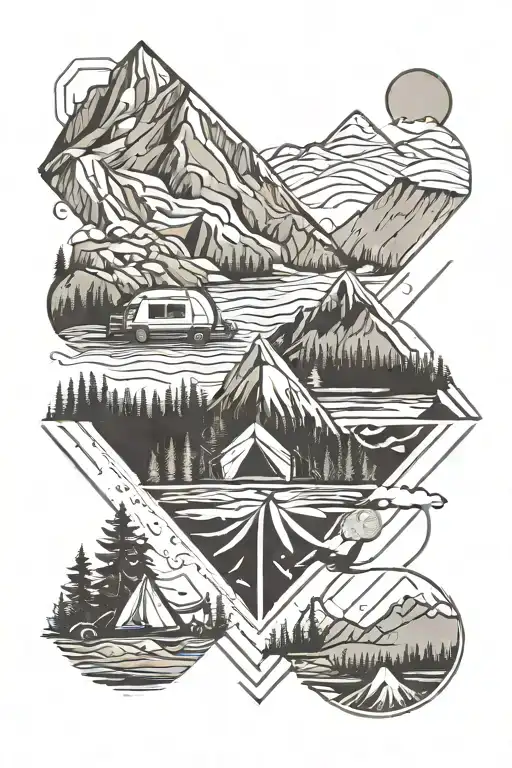 Outdoors Mountains Camping Scene