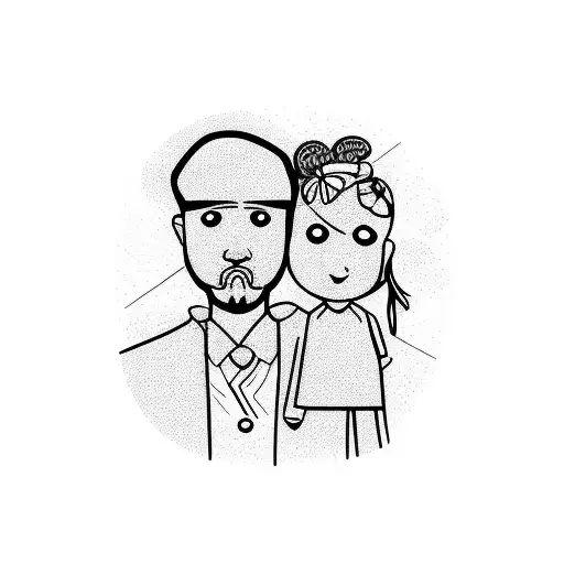 Mother With Father Hold Two Dathger