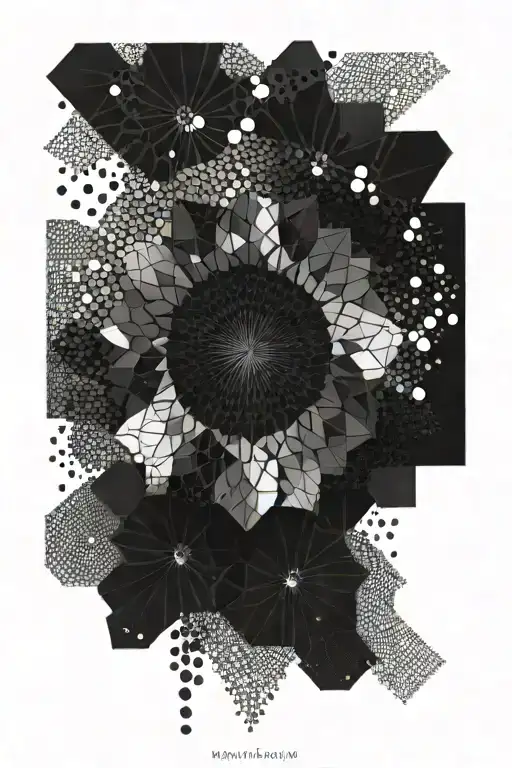 Pointillism Mandala In Black With Gradients