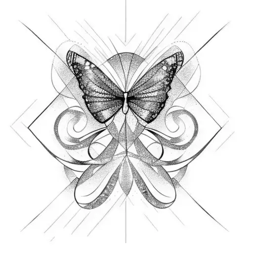 Fine Line Butterfly With Sparkles