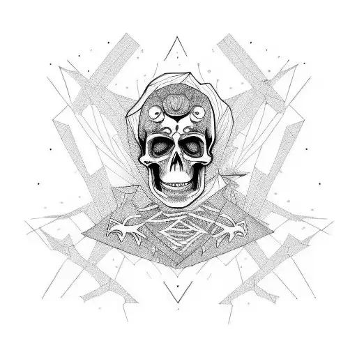 Gothic Skeletal Music Rock And Roll Linework