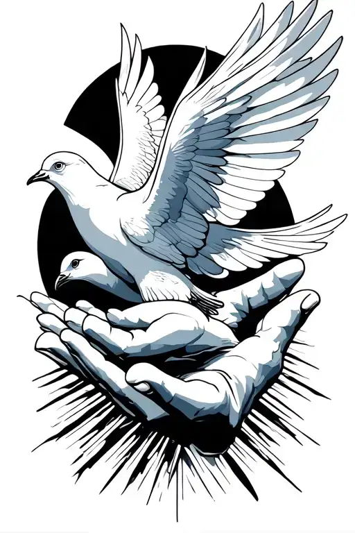 Dove Flying Into Hands 10-06-23