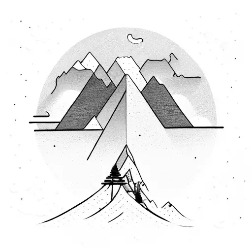 A Majestic Mountain Peak With A Rope Access Technician Scaling Its Heights