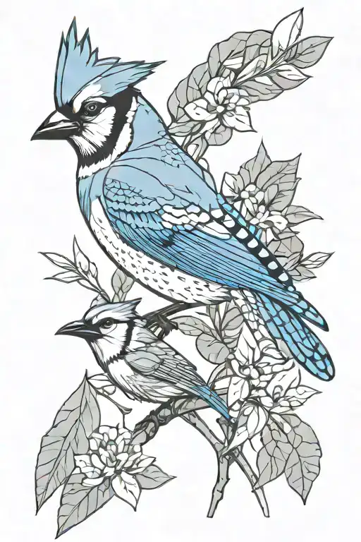 Blue Jay And Cardinal Bird