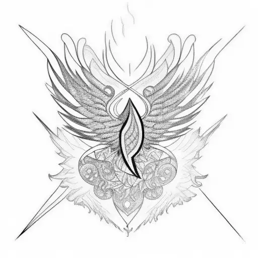 Feathered Wing With Lightning