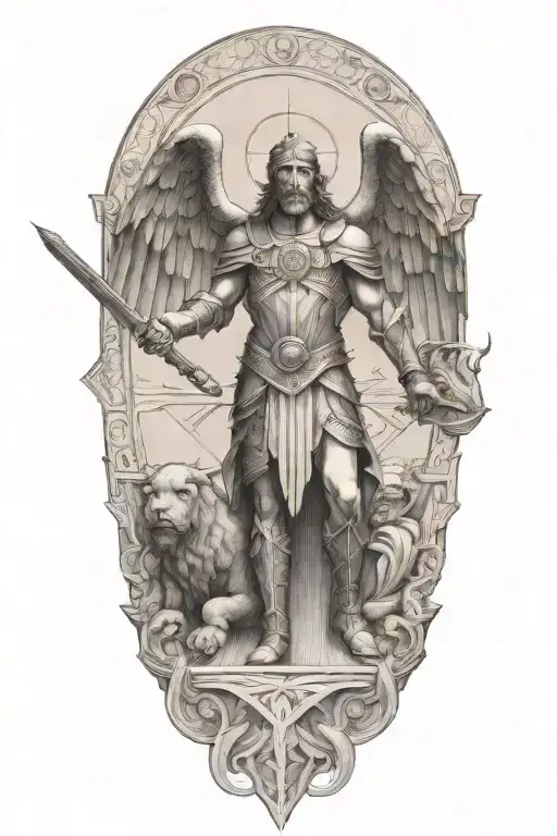 Saint Michel Slaying Demons