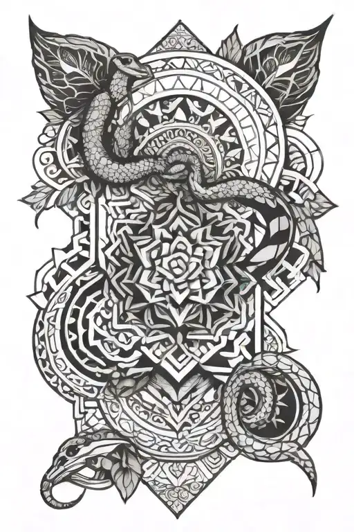 Mandala Tattoo With Snake