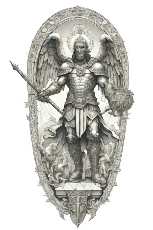 Saint Michel Slaying Demons