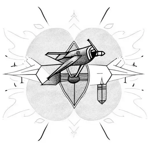 Jet And Bird Flying Together