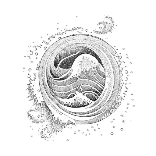 An Ocean Wave Merging With A Rainforest Waterfall