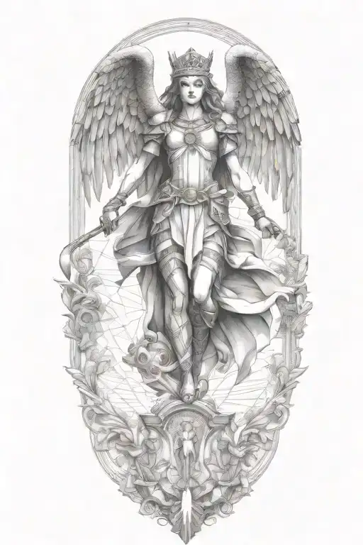 Saint Michel Victory Over Demon Girl