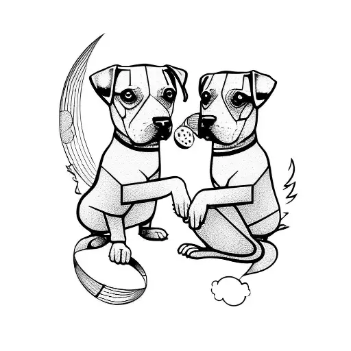 Dog And Boy On The Moon