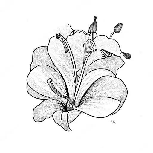 Lily And Lily Of The Valley And Hibiscus