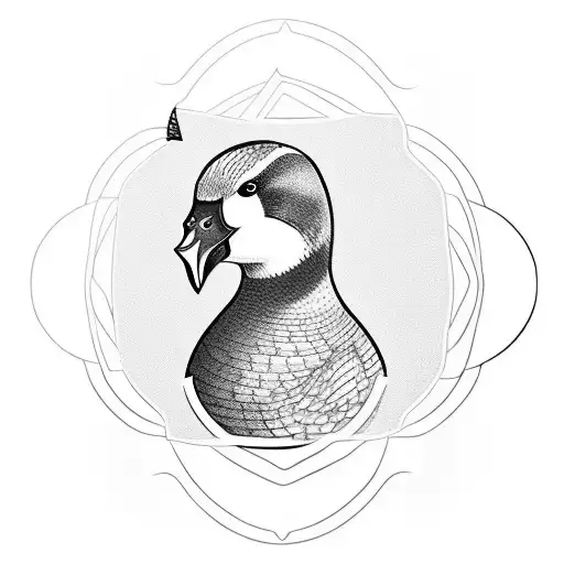 Cartoon Goose Holding Miller Blade