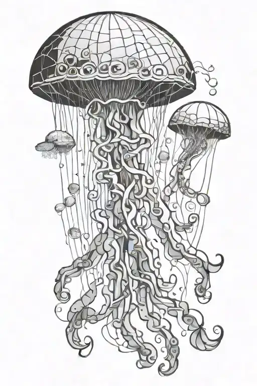 Ocean Theme With And Jellyfish